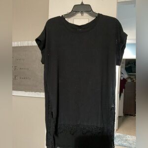 Bobeau lace hem knit top